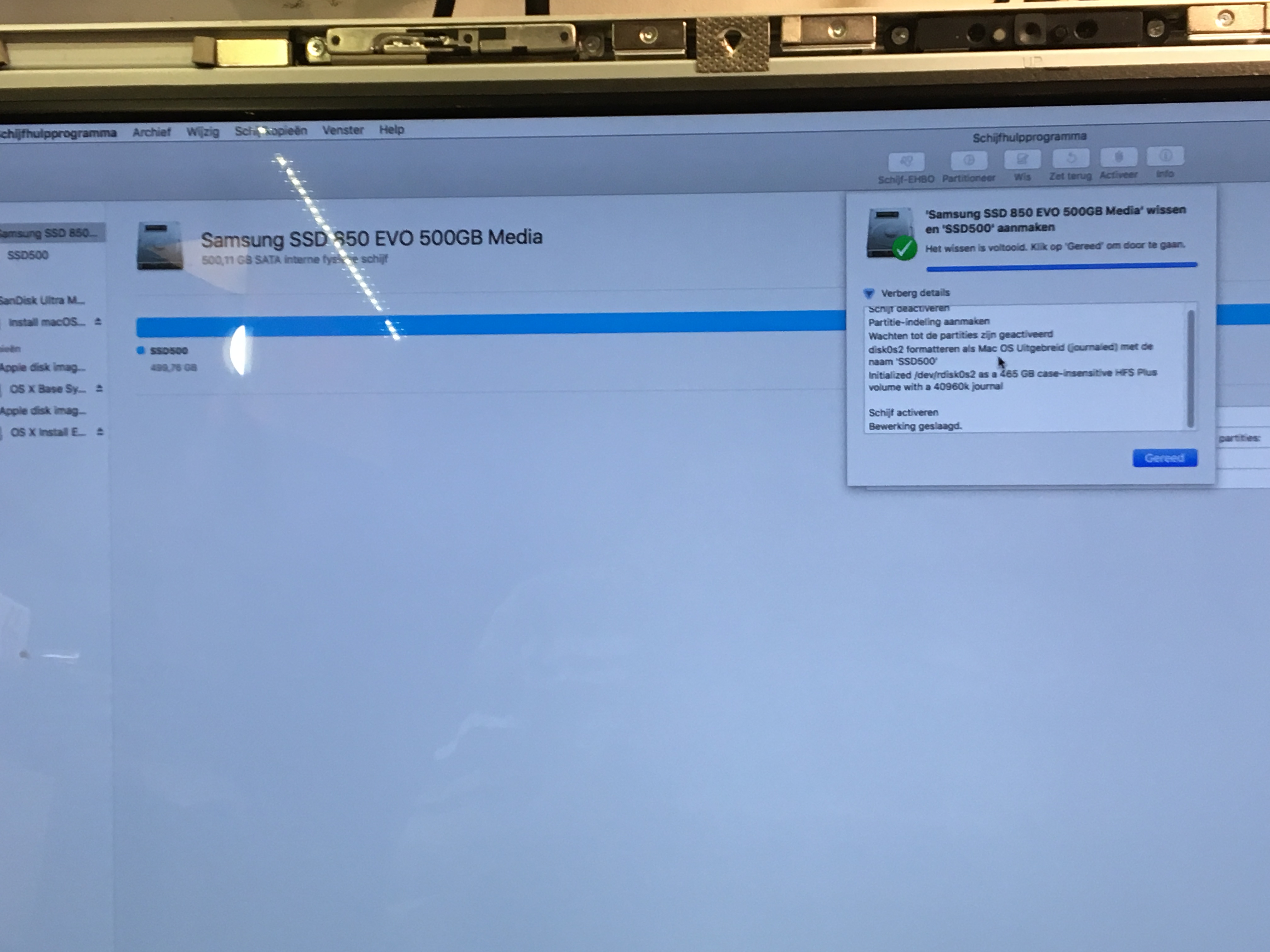 erase the disk to create partition