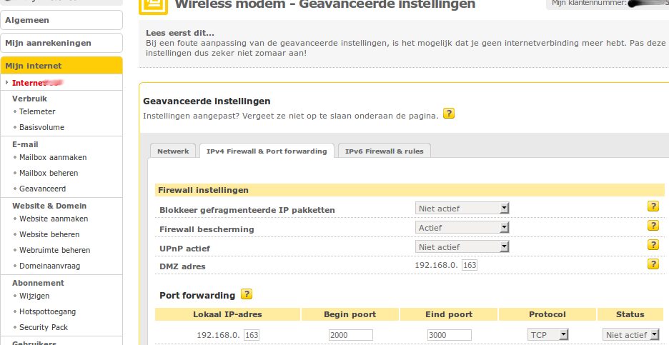 telenet ipv4 firewall