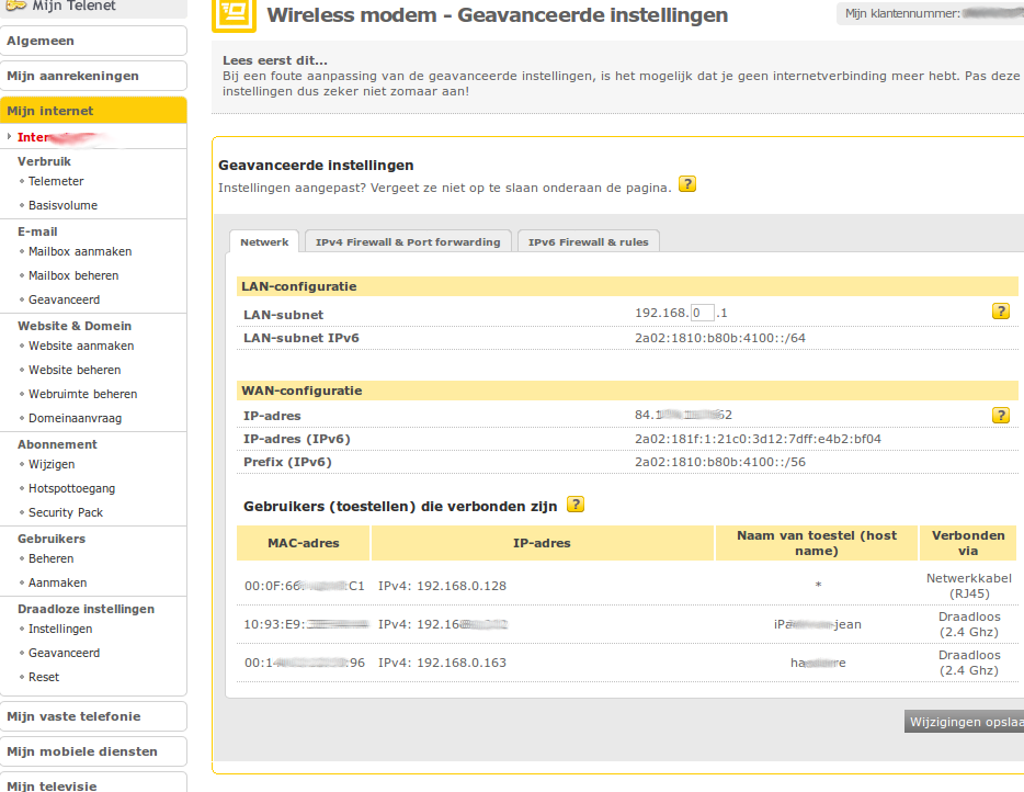 telenet ipv6 netwerk info